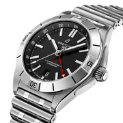 Dettaglio lancette luminescenti e lancetta GMT rossa.